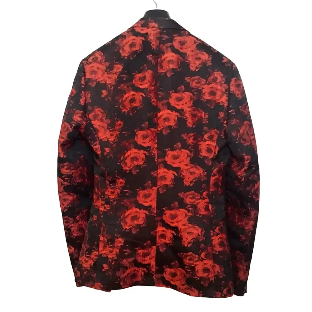 Biarelli Red/Black Rose Peak-Lapel Dinner Tuxedo Set